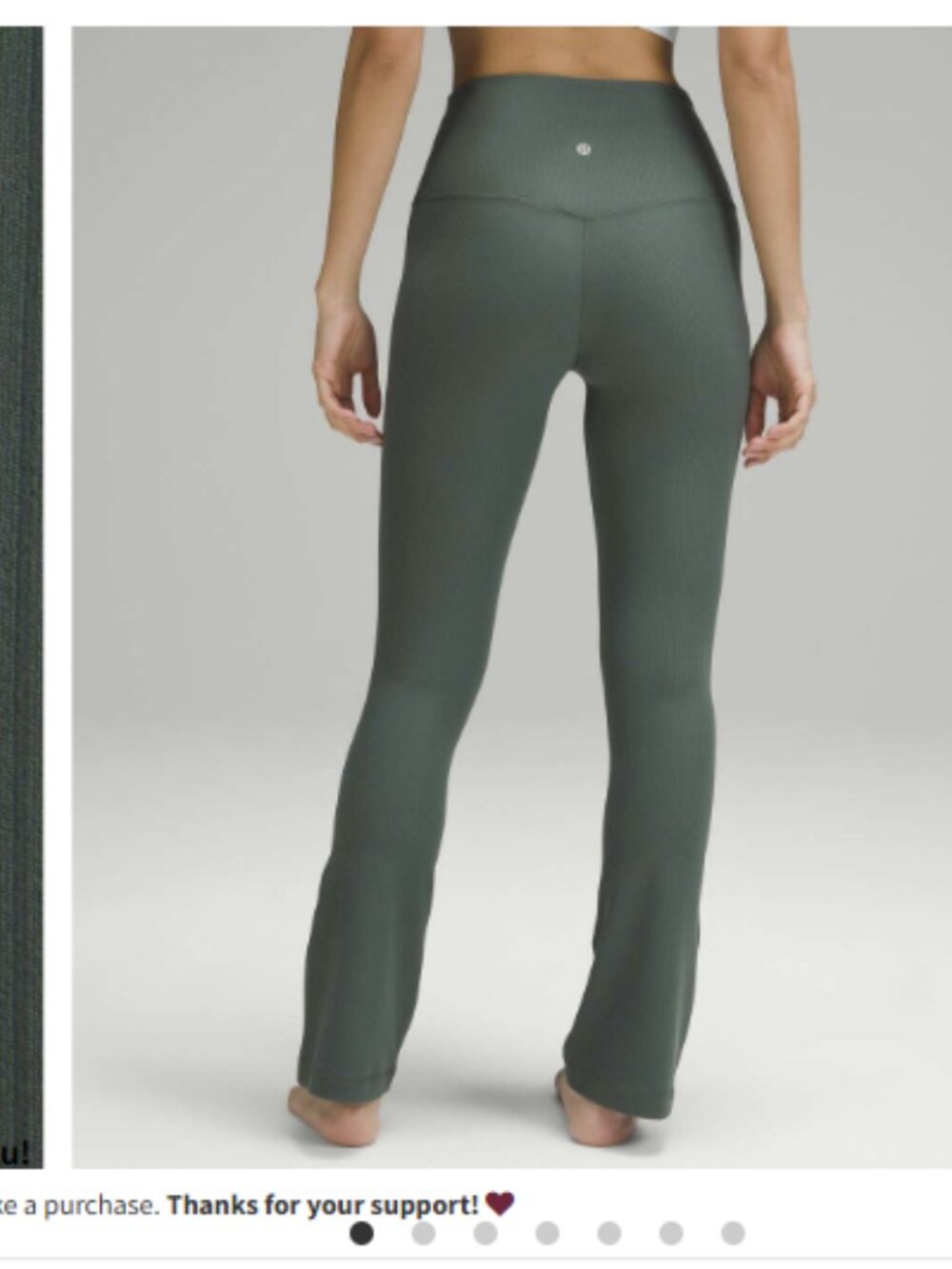Lululemon Align Ribbed Mini-Flared Pant *Extra Short | Dark Forest Size: 8 - Picture 2 of 6